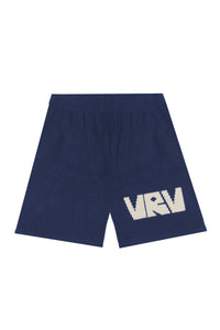 Navy Blue VRV Logo Knitted Short
