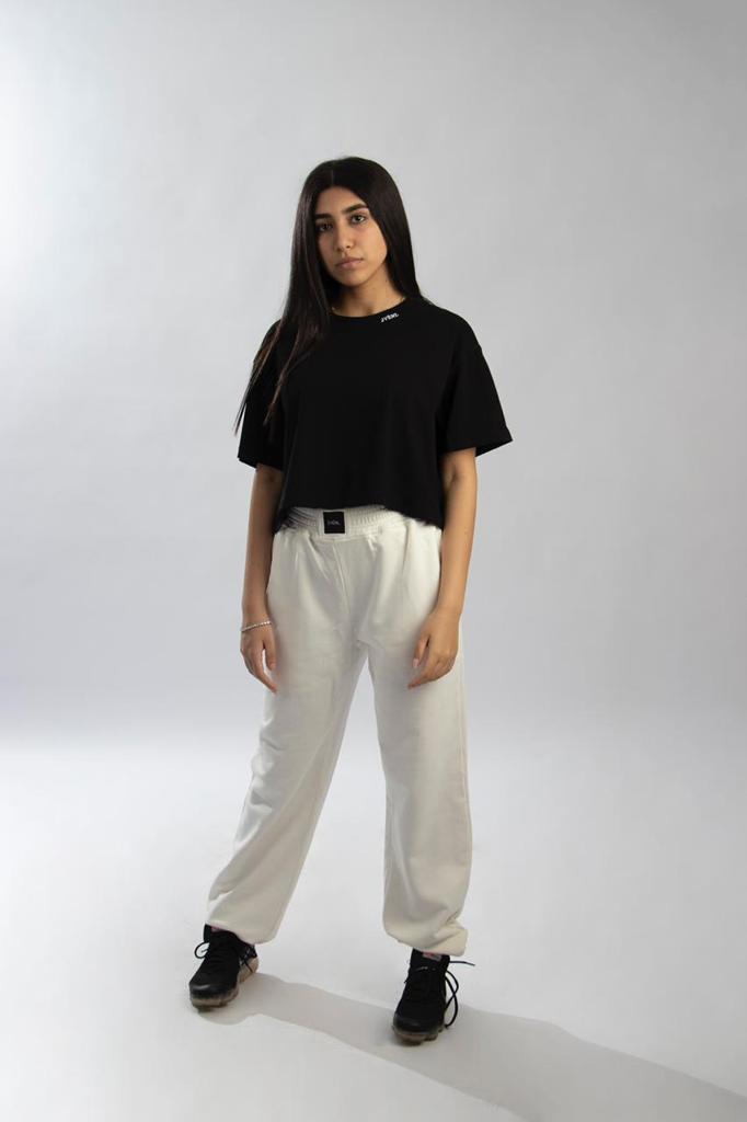 Essential Black Oversized Crop-top