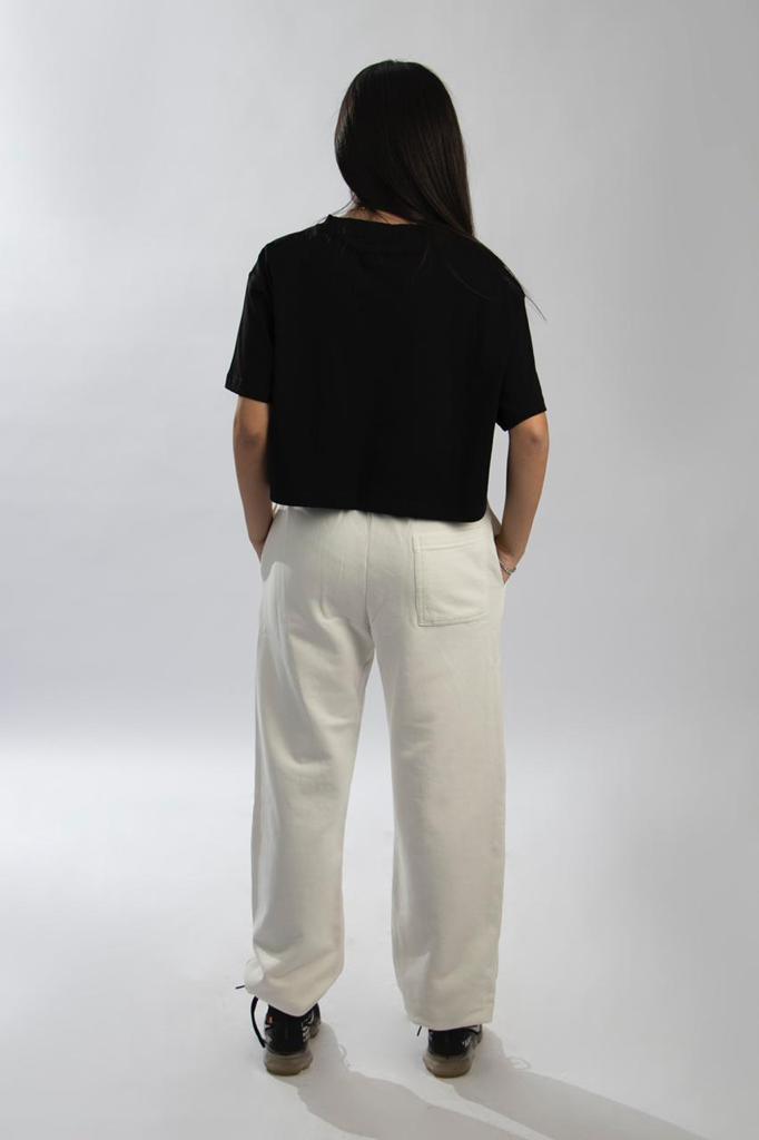 Essential Black Oversized Crop-top