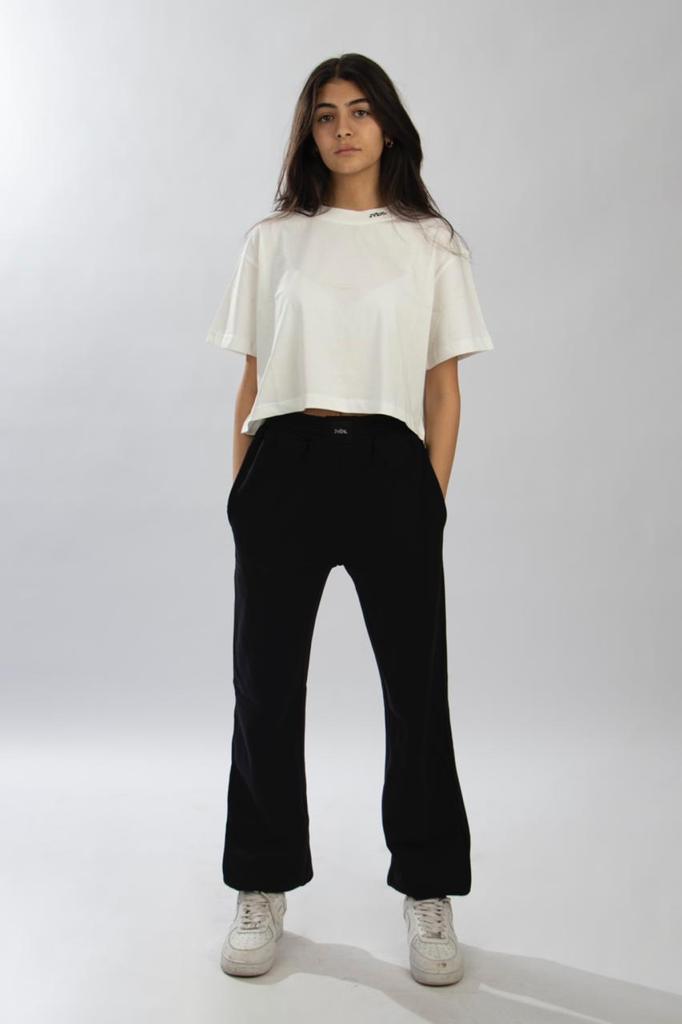 Essential White Oversized Crop-top