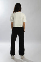 Essential White Oversized Crop-top