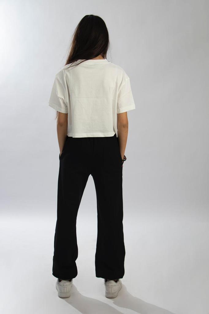 Essential White Oversized Crop-top
