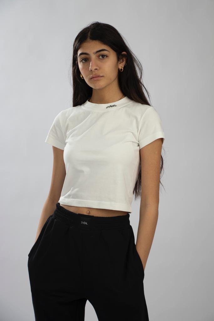 Essential White Tight Crop-top