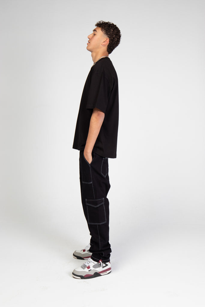 Men STITCHED Denim Cargo
